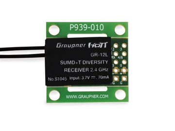 Empfänger GR-12L SUMD+T, 2 Antennen, PCB, 2.4 GHz, D-Power # S1045