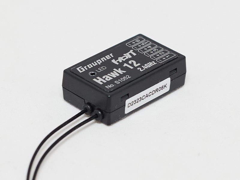 Receiver Graupner Hawk 12, 2.4GHz HoTT, 3-Axis Gyro, Vario (6-Channel), # S1052