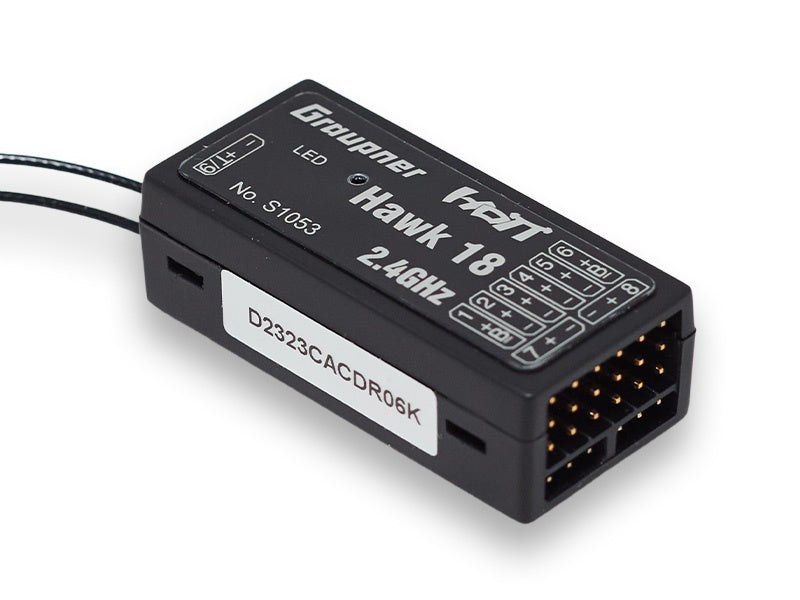 Empfänger Graupner Hawk 18, 2.4GHz HoTT, 3-Achs-Gyro, Vario (9-Kanal), # S1053