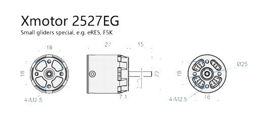Dualsky XM2527EG-14,  2700kV, 38g #52167