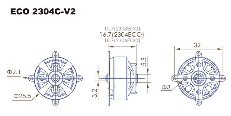 Dualsky ECO 2304C-V2, 1450kV, 23g #51640