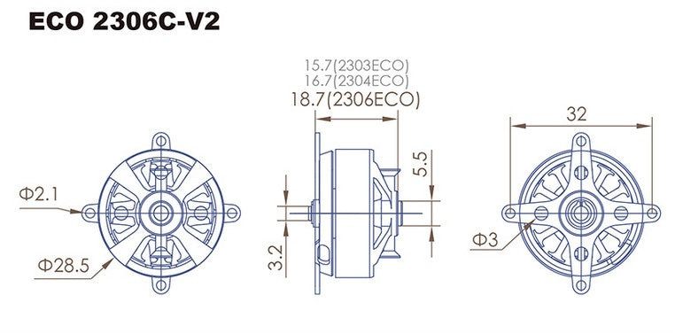 Dualsky ECO 2306C-V2, 1500kV, 30g #51643
