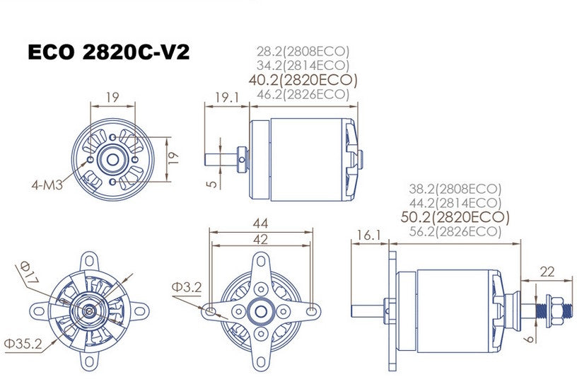 Dualsky ECO 2820C-V2, 940kV, 138g #51664