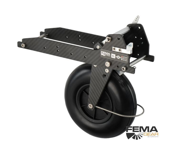 FEMA CARBON XL, Einziehfahrwerk, 1:2.5, mit 140mm Rad, Bügel u. Bremse
