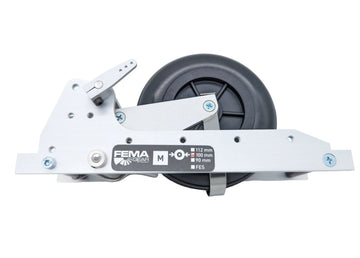 FEMA Segler Einziehfahrwerk M, 1:4, montiert m. 90mm Rad, Bügel und Bremse