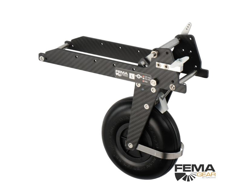 FEMA CARBON L, FES Segler Einziehfahrwerk, M1.3, 127mm Rad, Bügel u. Bremse
