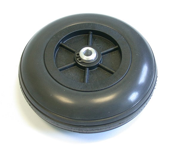 FEMA WHEELS PLUS, Vollgummi-Rad 112mm, mit GFK-Felge und Alu-Nabe 6.1mm