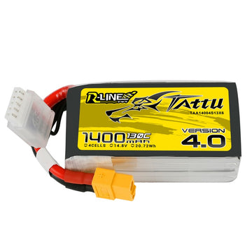 TATTU-LiPo-Akku, R-LINE, 4S/1400mAh, 14.8V, 130C, 78x39x28mm, 158g