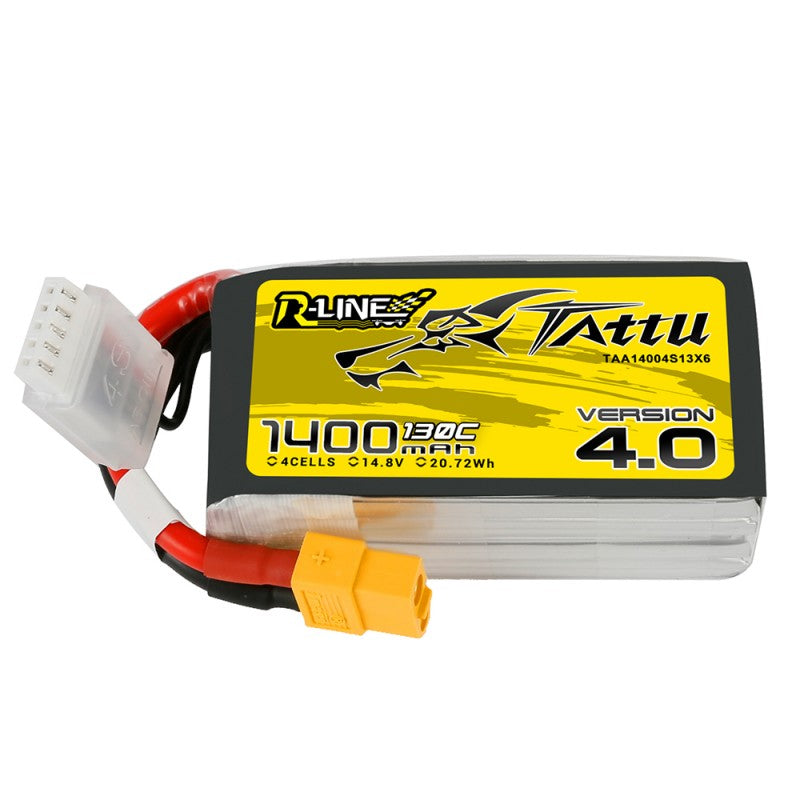 TATTU-LiPo-Akku, R-LINE, 4S/1400mAh, 14.8V, 130C, 78x39x28mm, 158g