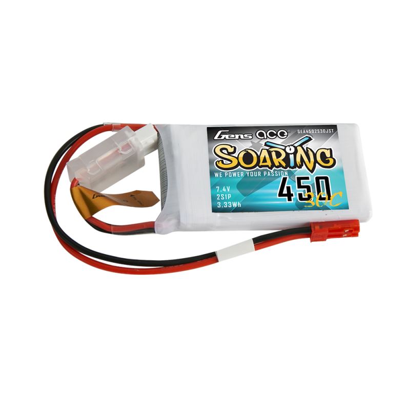 Gens Ace-LiPo-Akku, Soaring, 2S/450mAh, 7.4V, 30C, 56.5x31x9mm, 33g