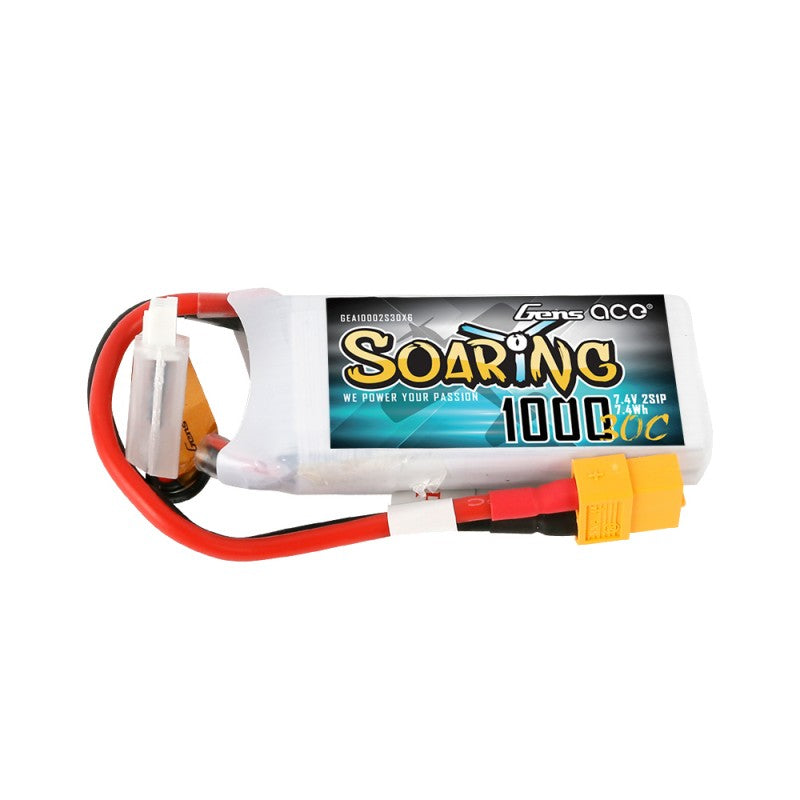 Gens Ace-LiPo-Akku, Soaring, 2S/1000mAh, 7.4V, 30C, 69.5x30x14mm, 63g