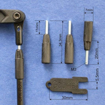 M3 Thread Adapter for 5mm CFRP Tubes, PU 4 Pieces