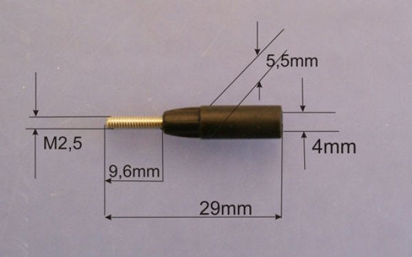 Gewindeadapter M2,5 für 4mm CFK Rohre, VE 4 Stück