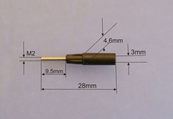Gewindeadapter M2 für 3mm CFK Rohre, VE 4 Stück
