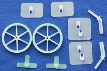 Kleinteileset Indoor-Fahrwerk, transparent, 11teilig, für ø2mm Kohlest., #992502