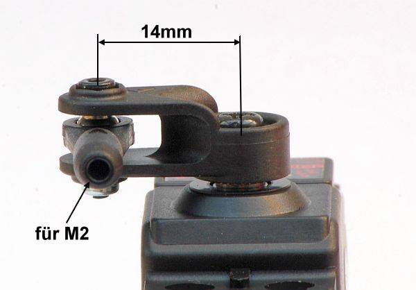 Gabelservohebel 14mm, für MKS/Mini-Servos, carbonverstärkt, VE 1 Stück