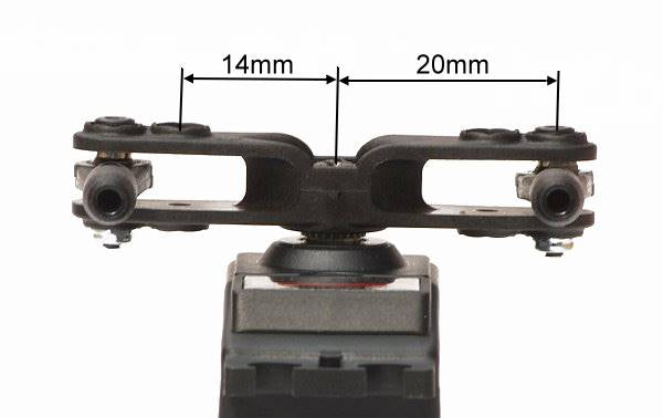 Doppelgabelservohebel 14/20mm, für Hitec-Servos, carbonverstärkt, VE 1 Stück