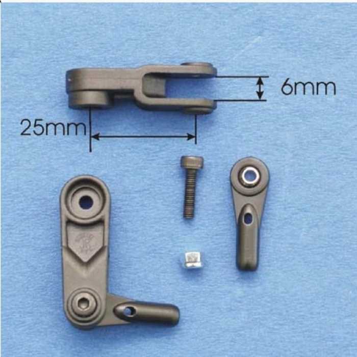 Gabelservohebel 25mm, für KST / MKS, 25T-6, carbonverstärkt, VE 1 Stück