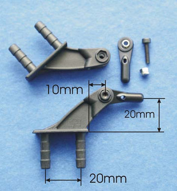 Gabelruderhorn 20mm mit Kugelgelenk M3, carbonverstärkt, VE 1 Stück, # 992711