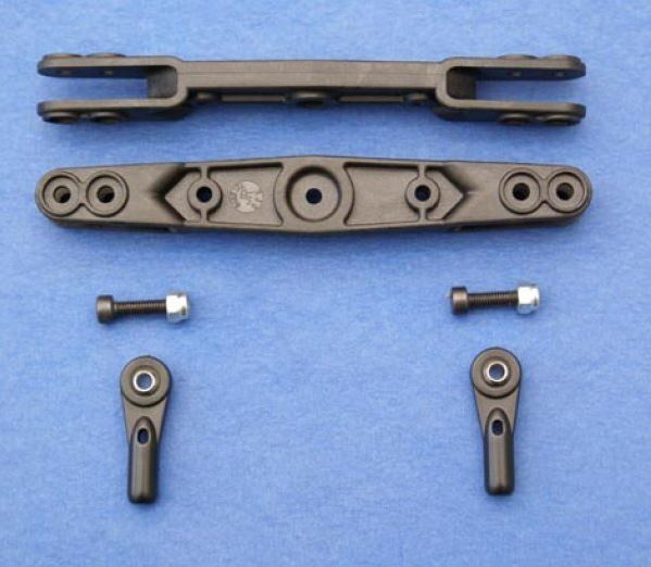 Doppelgabelservohebel 76/92mm, für KST / MKS, 25T-6, carbonverstärkt, VE 1 Stück