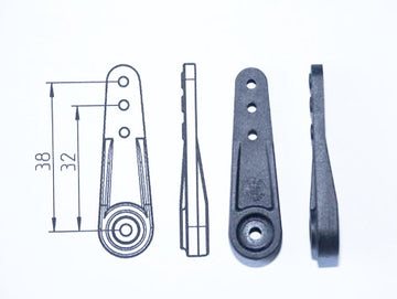 Servohebel 38mm, ohne Versatz (Typ A), für Graupner/JR-Servos, Carbonverst., VE1