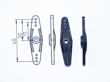 Servohebel 20mm beidseitig, für Graupner/JR-Servos, Carbonverstärkt, VE 1 Stk.