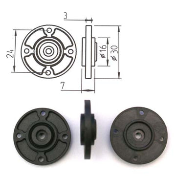 Servoadapterscheibe für CFK Hebel, Futaba, Graupner/DES, Savöx, 25T Hitec, VE 1