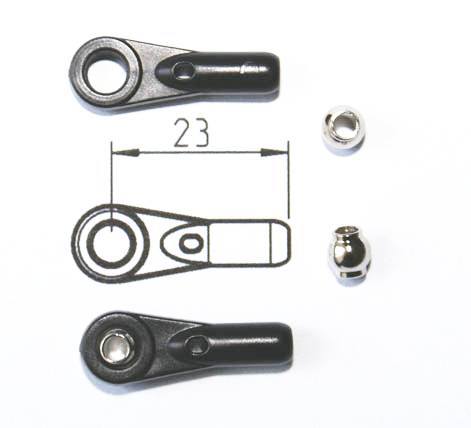 Rod End M3 with 5.77mm Flange Ball (3mm Bore), PU 10 pieces