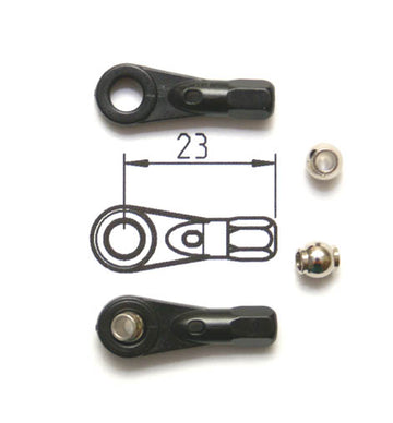 Kugelgelenk M3 mit 5.77mm Flanschkugel (3mm Bohrung) und Sechskant, , VE 10 Stk.