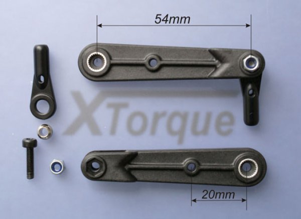 XTorque Gabelservohebel 54mm, für Futaba, Graupner/DES, Savöx, 25T Hitec, VE 1