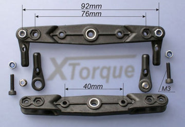 XTorque Doppelgabelservohebel 76/92mm, für KST / MKS, 25T-6, carbonverst, VE 1