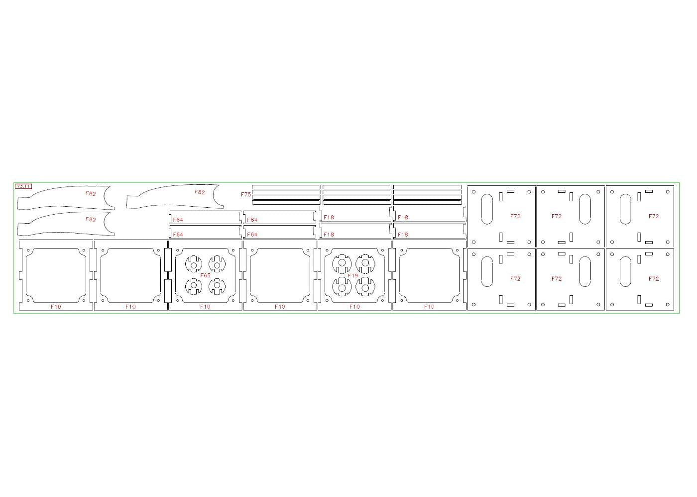 Brettchen 73.11 zu INSIDE F5J - Servoabdeckung