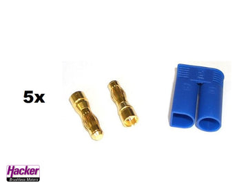 Goldstecker-Set EC5, 5mm, (je 5 Stück), max. 120A, Hacker # 23004305