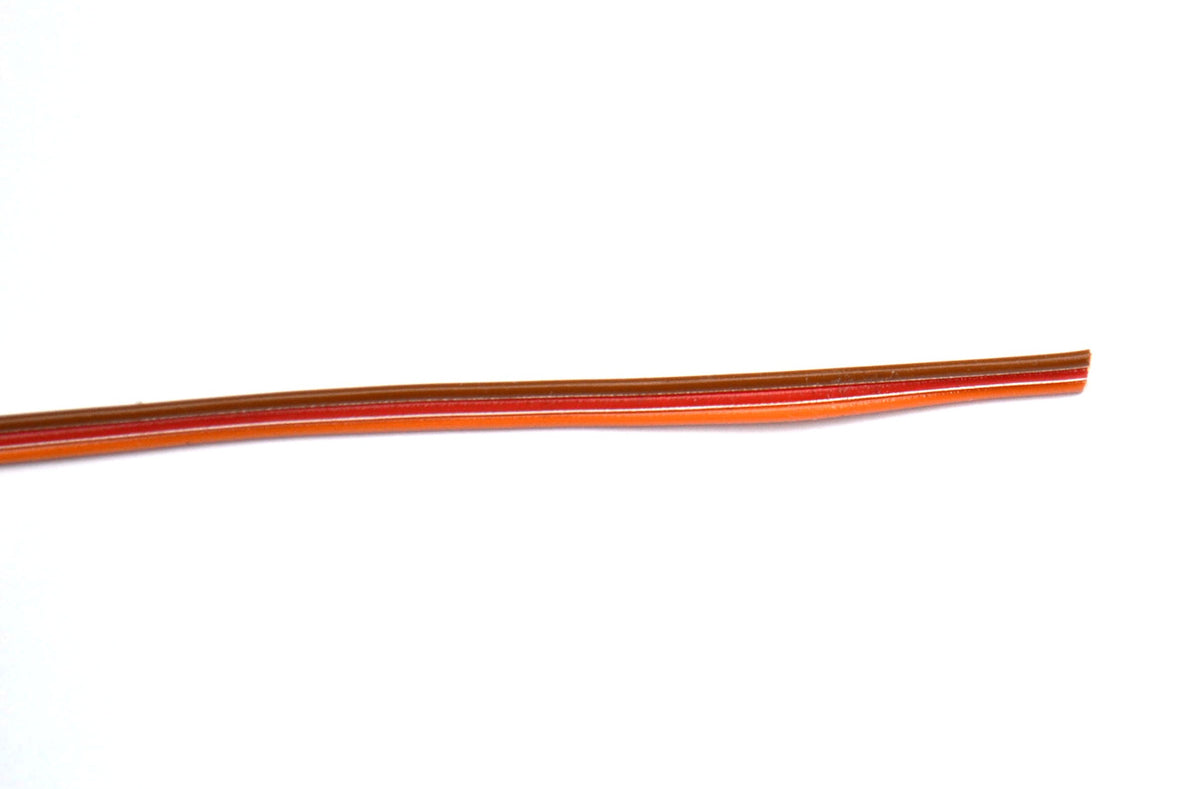 Servokabel flach, 3x0.14mm², Graupner-Farbschema, ca. 8g/m, "Menge 1" = 1m Liefermenge
