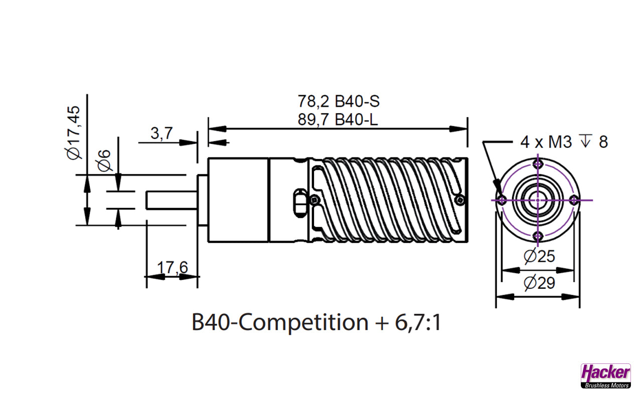 Hacker B40-8L 6.7:1 Competition, Hacker # 10090904