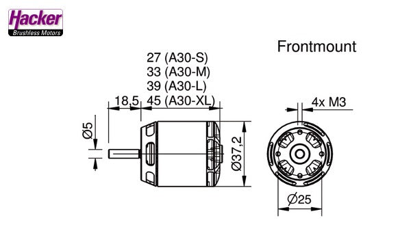 Hacker A30-12 L V4, 1000 RPM/V, Hacker # 15716114