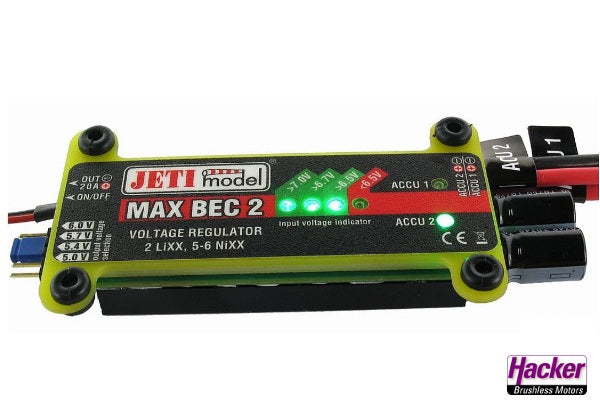 Jeti MAX BEC 2 - Empfängerstromversorgung aus 2x 2S LiPo/Li-Ion Zellen