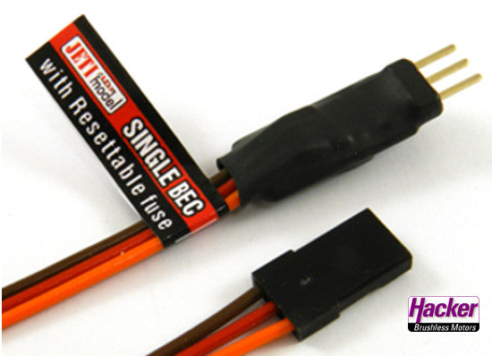 SINGLE BEC for individual 4.8V servos, 5.5V, 1A, Hacker # 22985485