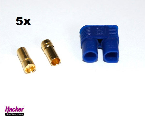 Gold Connector Set EC3, 3.5mm, (5 pieces each), max. 60A, Hacker # 23004205