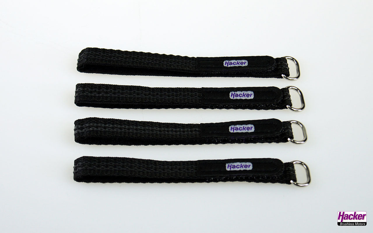 Velcro Strap Rubberized, 10x200mm, 4-Pack, Hacker # 28883020