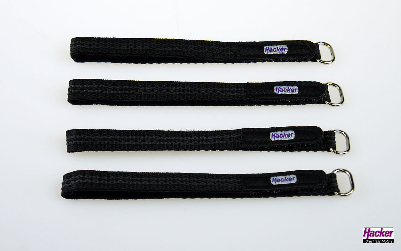 Velcro strap, rubberized, 10x250mm, 4-pack, Hacker # 28883025