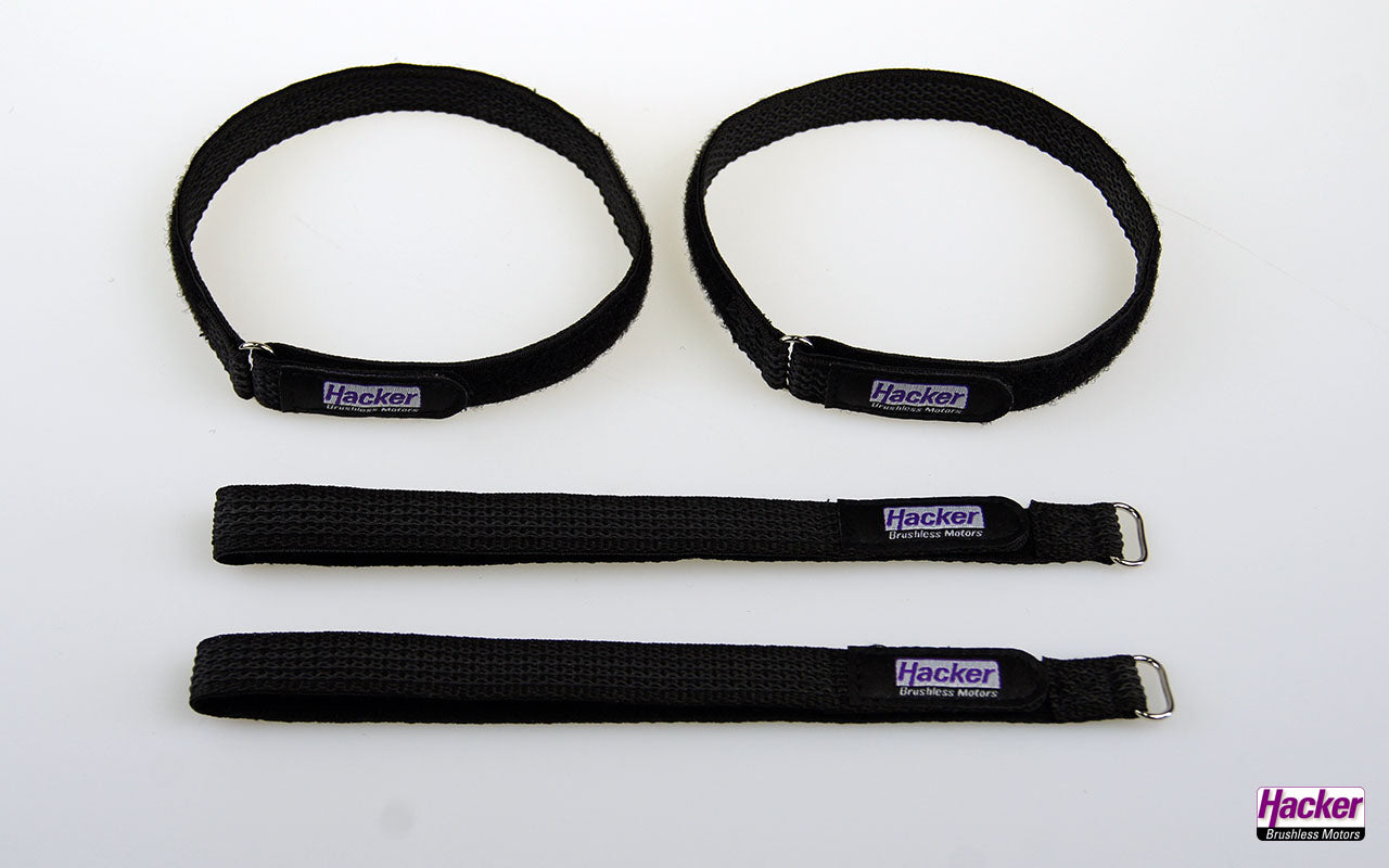 Klettband-Gurt gummiert, 15x400mm, 4er Pack, Hacker # 28884040