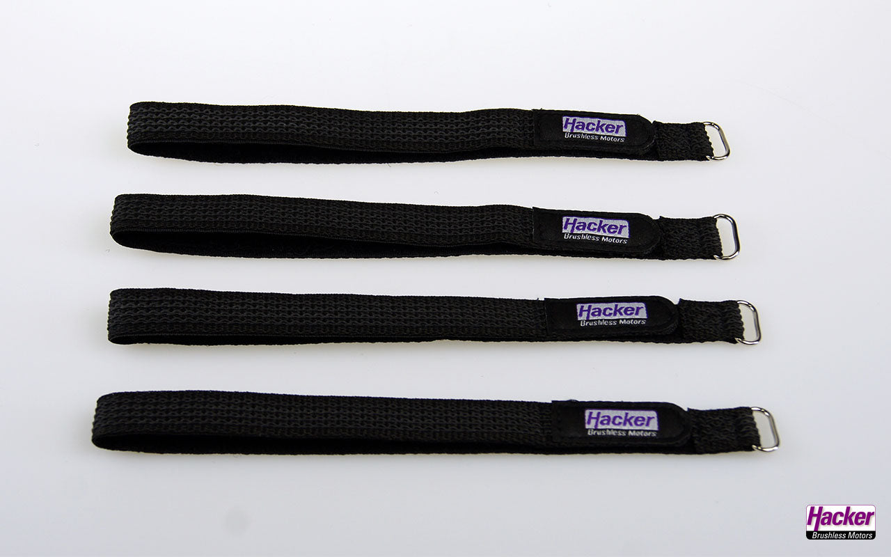 Klettband-Gurt gummiert, 15x400mm, 4er Pack, Hacker # 28884040