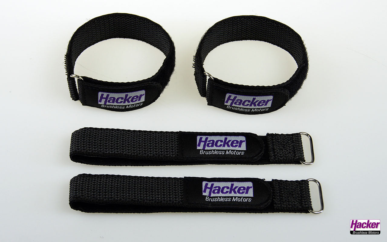 Hook and Loop Strap, Rubberized, 25x300mm, 4-Pack, Hacker # 28885030