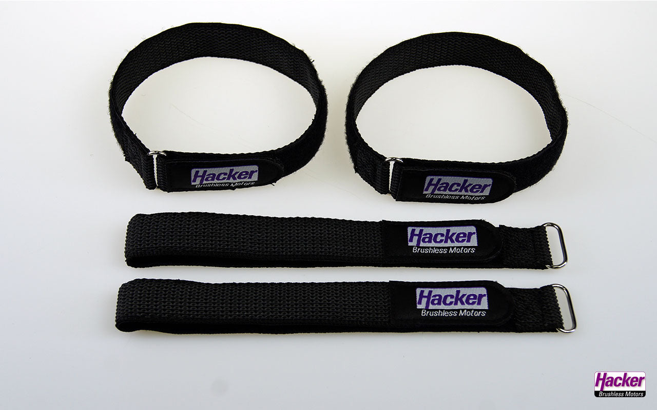 Klettband-Gurt gummiert, 25x400mm, 4er Pack, Hacker # 28885040