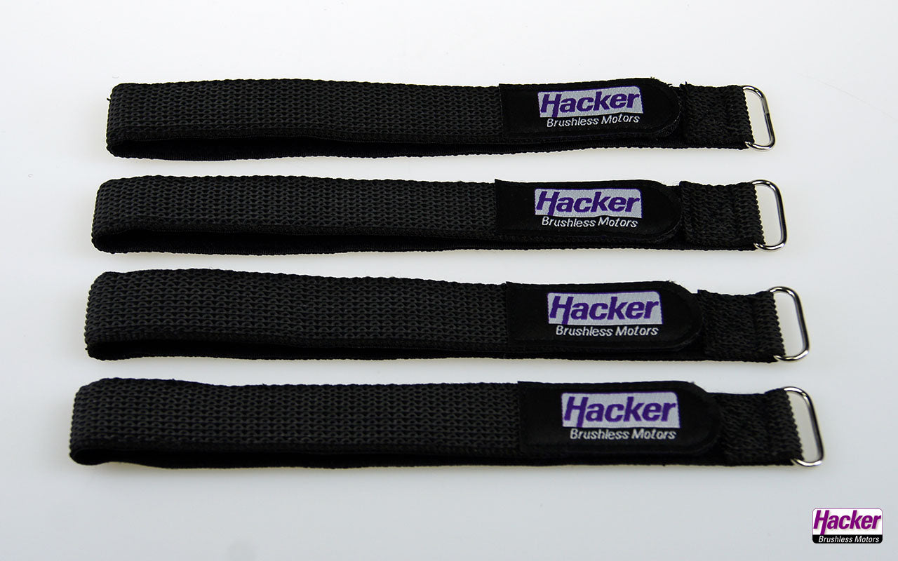 Klettband-Gurt gummiert, 25x400mm, 4er Pack, Hacker # 28885040