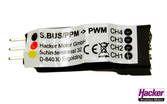 Jeti/Duplex S.BUS/PPM->PWM Converter CH1-4, Hacker # 29854845
