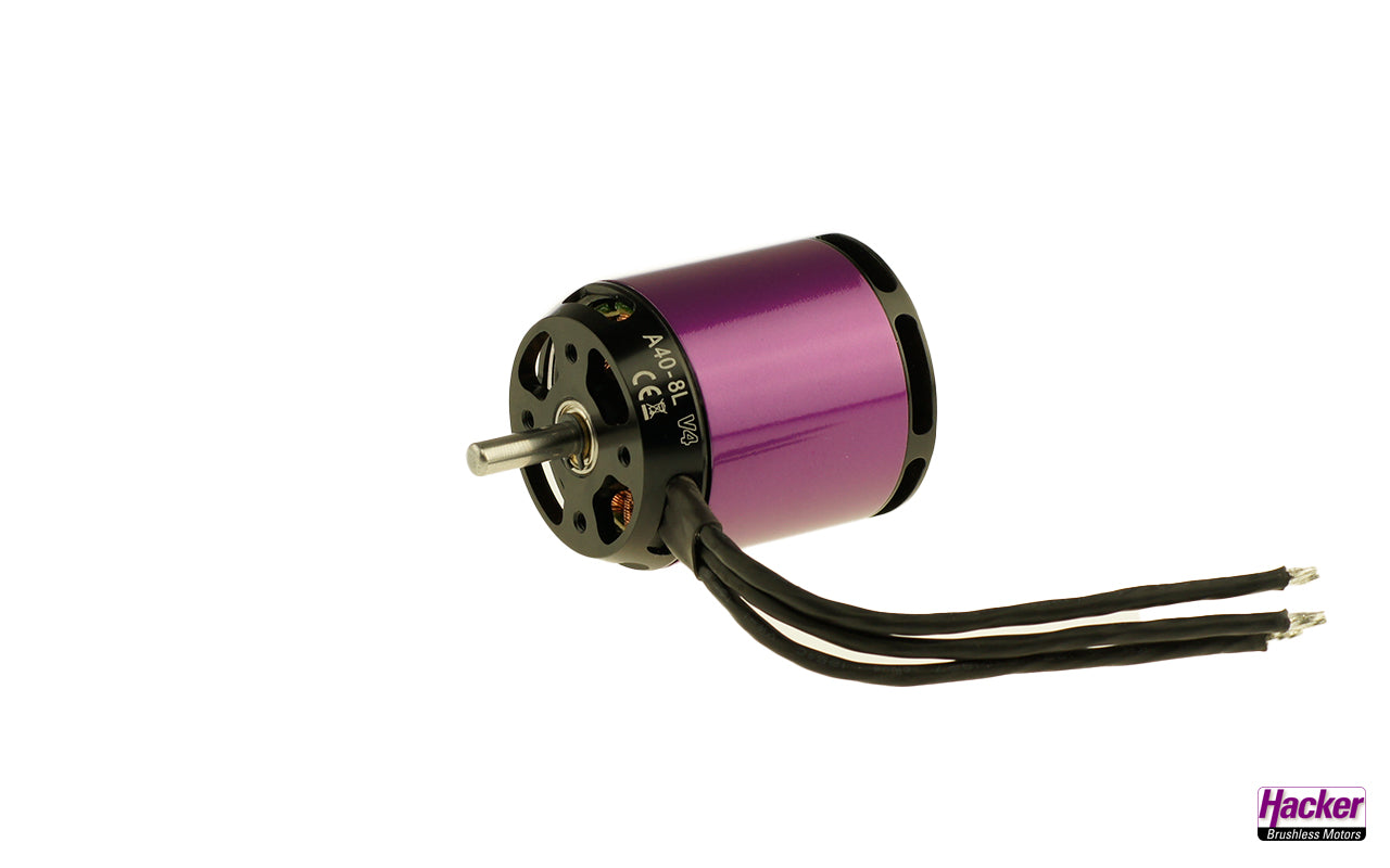 Hacker A40-8L V4, 8-Pole, 1300 RPM/V, Hacker # 33726617
