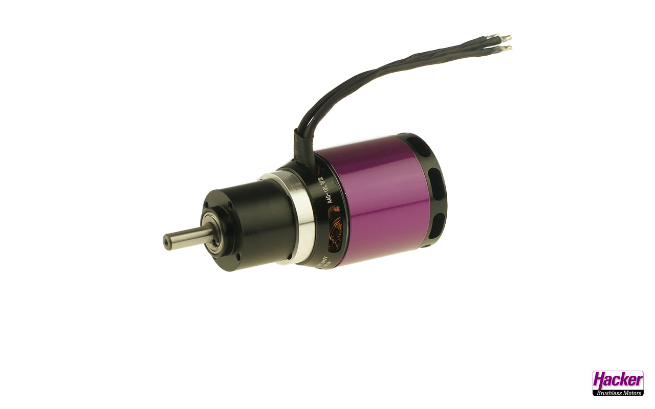 Hacker A40-10L, V2, 8 Pole mit Getriebe 6.75:1, 164 U/min/V
