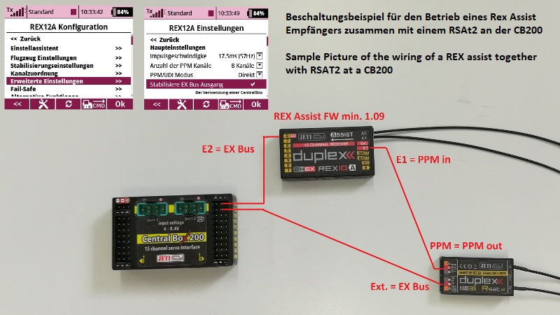 Jeti Duplex 2.4EX GYRO Empfänger REX 10 Assist, Hacker # 80001243